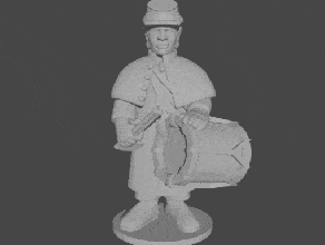10 & 15mm civil war drummers greatcoats idle pose 2 - wargaming3d 28mm miniature 3d print model - Mito3D
