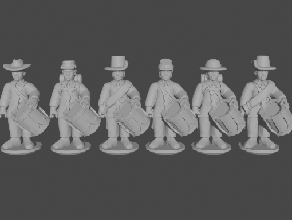10 15mm Civil guerra bateristas saco casacos ocioso pose 1 wargaming3d 28mm miniatura 3d print model - Mito3D