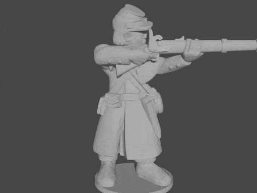 10 15mm civil guerra infantería abrigos disparo pose 1 wargaming3d 28mm miniatura 3D print model - Mito3D