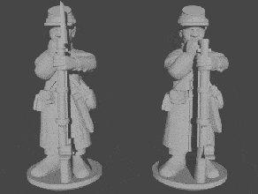 10 15mm civil guerra infantería abrigos cargando pose 3 wargaming3d 28mm miniatura 3d print model - Mito3D
