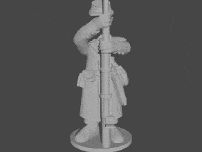 10 & 15mm civil war infantry greatcoats loading pose 5 - wargaming3d 28mm miniature 3d print model - Mito3D