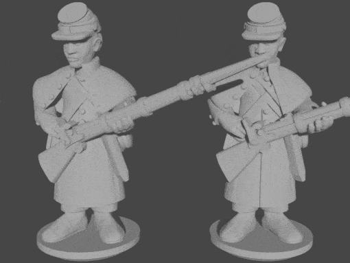 10 15mm civile guerra fanteria cappotti Caricamento in corso posa 9 wargaming3d 28mm miniatura 3D print model - Mito3D