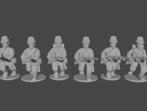 10 15mm civil guerra infantería saco abrigos cargando pose 1 wargaming3d 28mm miniatura 3D print model - Mito3D