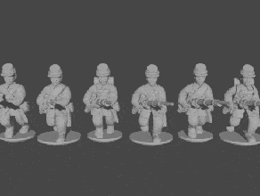 10 15mm Civil guerra infantaria saco casacos cobrando pose 1 wargaming3d 28mm miniatura 3d print model - Mito3D
