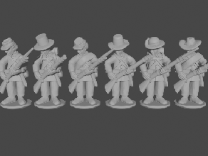 10 & 15mm civil war infantry sack coats loading pose - wargaming3d 28mm miniature 3d print model - Mito3D