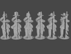 10 & 15mm civil war infantry sack coats loading pose 5 - wargaming3d 28mm miniature 3d print model - Mito3D