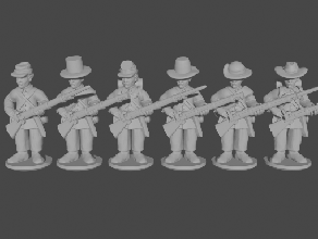 10 15mm Civil guerra infantaria saco casacos Carregando pose 9 wargaming3d 28mm miniatura 3d print model - Mito3D