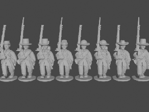 10 & 15mm civil war infantry sack coats marching pose 1 - wargaming3d 28mm miniature 3d print model - Mito3D