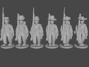10 & 15mm civil war infantry sack coats marching pose 2 - wargaming3d 28mm miniature 3d print model - Mito3D