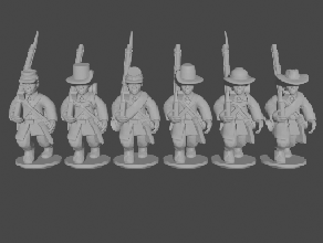 10 & 15mm civil war infantry sack coats quick marching pose 2 - wargaming3d 28mm miniature 3d print model - Mito3D