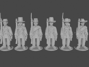 10 & 15mm civil war infantry sack coats shouldered arms - wargaming3d 28mm miniature 3d print model - Mito3D