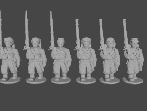 10 & 15mm civil war zouaves marching pose 1 - wargaming3d 28mm miniature 3d print model - Mito3D