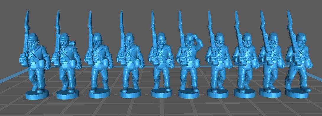 15mm acw piyade kabuk ceket pelerin wargaming3d minyatür savaş oyunları 15 mm 3D print model - Mito3D