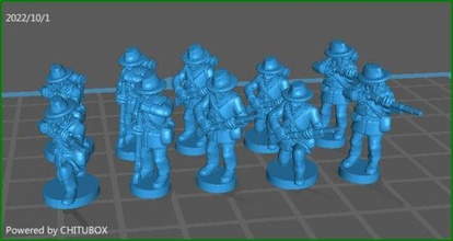 15mm acw infantry skirmishing hat - wargaming3d miniature wargamming 15 mm, ACW 3d print model - Mito3D