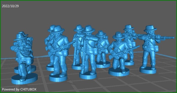 15mm acw infantaria escaramuça chapéu saco casaco wargaming3d 15 mm miniatura jogos guerra 3d print model - Mito3D