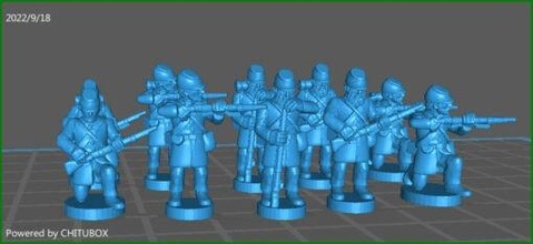 15mm acw infantry skirmishing kepi frock coat - wargaming3d miniature wargamming 15 mm, ACW 3d print model - Mito3D