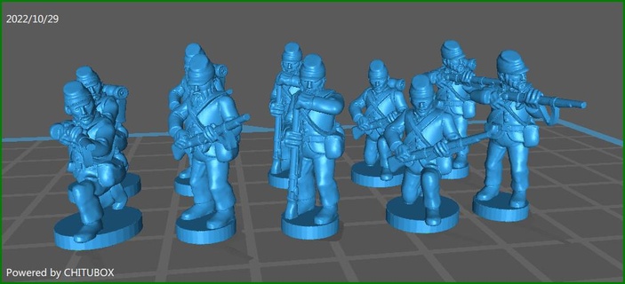 15mm acw infantry skirmishing kepi sack coat2 - wargaming3d 15 mm miniature wargamming 3d print model - Mito3D