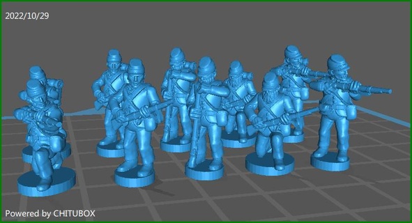 15mm acw infantry skirmishing kepi sack coat - wargaming3d 15 mm miniature wargamming 3d print model - Mito3D