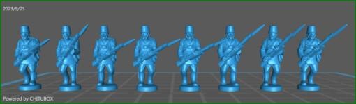 15mm austrian hungarian line inf rgt advancing 1848-61 waffenrock - wargaming3d Categories: 1700-1900: Horse & Musket, 1:100 / 15mm, Historically Accurate italian risorgimento miniature wargamming 3d print model - Mito3D