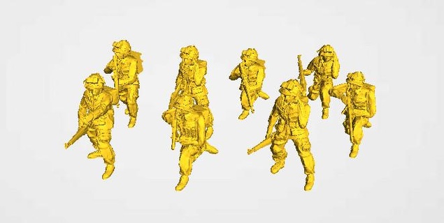 15mm us paratrooper leaders - wargaming3d miniature wargamming 3d print model - Mito3D