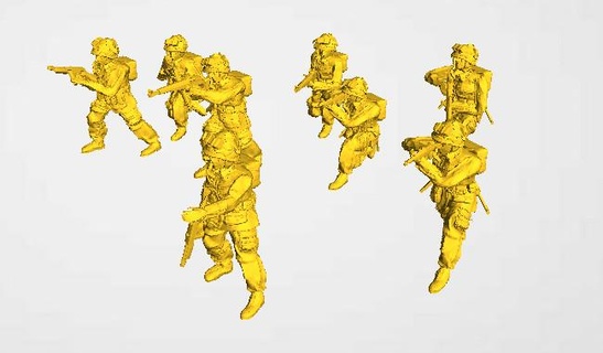 15mm us paratrooper squad 1 - wargaming3d miniature wargamming 3d print model - Mito3D