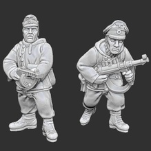 15mm winter germans - officer acompanying smg gunner wargaming3d miniature wargamming German, late war, mid, mid-war, wehrmacht, 3d print model - Mito3D