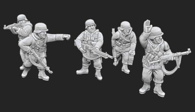 15mm winter germans ncos - wargaming3d miniature wargamming German, late war, mid, mid-war, wehrmacht, 3d print model - Mito3D