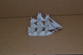 1812 bomb ship - wargaming3d 28mm miniature non-specific three-masted vessel two siege mortars mounted rotating platforms though fixed place pointing opposite directions particular model 3d print model - Mito3D