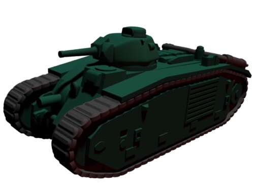 1 100 char b1 tank - wargaming3d Categories: 1918-1939: Interwar, 1936-1939: 1939-1945: WW2, DIGITAL STL FILES, France, French miniature wargamming 3D print model - Mito3D