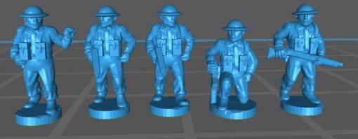 1 200 100 ww2 uk infantry command - wargaming3d 28mm miniature 3d print model - Mito3D