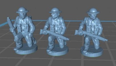 1 200 100 ww2 uk infanterie genou wargaming3d 28mm miniature 3d print model - Mito3D