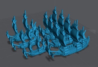 1 2400 english fleet set anglo-dutch wars 7 models + blender customiser files - wargaming3d miniature wargamming 3d print model - Mito3D