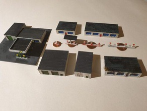 1 300 petrol station - wargaming3d 28mm miniature series parts let's you build petrolstation configuration want 3d print model - Mito3D