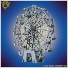 20m ferris wheel construction set 1-50 scale - wargaming3d 28mm miniature 3d print model - Mito3D