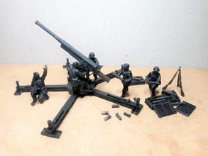 28 mm 1 56 japan type 88 75 aa gun crew - wargaming3d 28mm miniature 3d print model - Mito3D