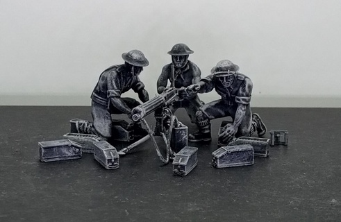 28 mm 8th army vickers 303 mmg crew - wargaming3d 1 56 28mm britain commonwealth north africa studio grozny ww2 miniature wargamming 3d print model - Mito3D