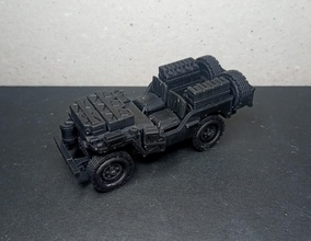 28 mm bergman sas lrdg jeep wargaming3d miniatura wargaming 1 56 28mm Britannico fre gratuito LRDG nord Africa SAS ww2 3d print model - Mito3D