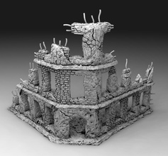 28 mm canto ruína wargaming3d miniatura jogos guerra 1 56 28mm Afeganistão 3D modelos Iniciador moderno Leste ruínas cenário estúdio grozny terra ww2 3d print model - Mito3D