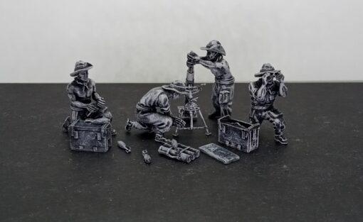 28 mm chindit 3 inch mortar crew - wargaming3d Categories: 1:56 / 28mm, 1939-1945: WWII WW2, Commonwealth, Historically Accurate, United Kingdom 1 56 28mm britain british army burma chindits commonwealth infantry medium pacific theater studio grozny ww2 ww2british miniature wargamming 3d print model - Mito3D