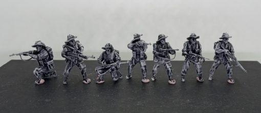 28 mm chindit combat squad - wargaming3d miniature wargamming 1:56 / 28mm, British Army, chindit, chindits, Commonwealth, infantry, jungle carabine, Pacific Theatre, ww2 3d print model - Mito3D