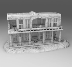 28 mm danneggiato arabo edificio 01 wargaming3d miniatura wargaming 1 56 28mm afghanistan 3D Modelli Kickstarter moderno vicino Est scenario studio Grozny terra ww2 3d print model - Mito3D