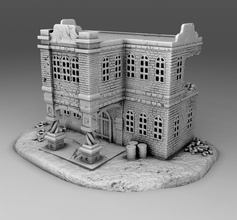 28 mm damaged arab building 02 - wargaming3d miniature wargamming : 1:56 / 28mm, Afghanistan -3D models Kickstarter, modern, Near East, scenery, studio grozny, terrain, ww2 3d print model - Mito3D