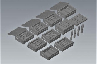 28 mm genérico argamassa caixotes Concha wargaming3d 28mm miniatura 3d print model - Mito3D