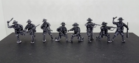 28 mm gurkha combat squad - wargaming3d miniature wargamming british, gurkha, gurkhas, infantry, kukri, Pacific Theatre, studio grozny, western desert, ww2 3d print model - Mito3D