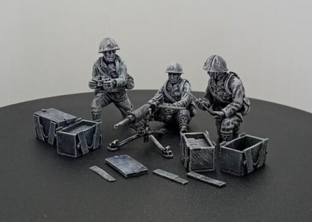 28 mm japan snlf mmg type 92 crew - wargaming3d 1 56 28mm pacific theatre studio grozny 9 ww2 miniature wargamming 3d print model - Mito3D