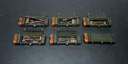 28 mm japanese paratrooper containers objetives - wargaming3d miniature wargamming box, canister, container, counter, game counters, IJA, IJN, infantry, Japan, objective, Pacific Theatre, paratrooper, Rikusentai, studio grozny, terrain, ww2 3d print model - Mito3D