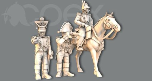 28mm - officers grand duchy warsaw wargaming3d Categories: 1:56 / 28mm, 1700-1900: Horse & Musket, 1789-1815: Napoleonic Wars, DIGITAL STL FILES tag 1 56 miniature wargamming 3d print model - Mito3D