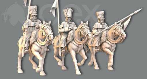 28mm - uhlans cloaks grand duchy warsaw wargaming3d Categories: 1:56 / 28mm, 1700-1900: Horse & Musket, 1789-1815: Napoleonic Wars, DIGITAL STL FILES tag 1 56 miniature wargamming 3d print model - Mito3D