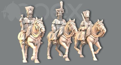 28mm - uhlans cloaks command grand duchy warsaw wargaming3d Categories: 1:56 / 28mm, 1700-1900: Horse & Musket, 1789-1815: Napoleonic Wars, DIGITAL STL FILES tag 1 56 miniature wargamming 3d print model - Mito3D