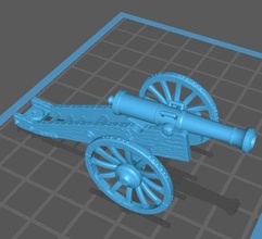 28mm austrian artillery 12lb gun - wargaming3d miniature wargamming 1:56, napoleonic 3d print model - Mito3D